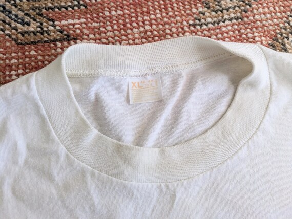 Vtg 80s JC Penney Plain White Combed Cotton Single Stitch T-shirt 