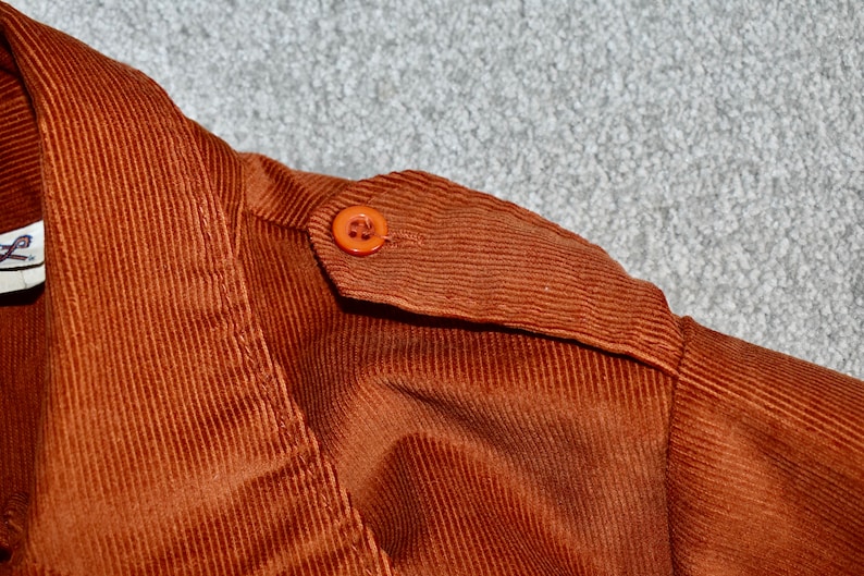 Vtg 60s 70s LEVI'S BIG E Burnt Orange Corduroy Jacket USA Womens Size 13/14 image 7