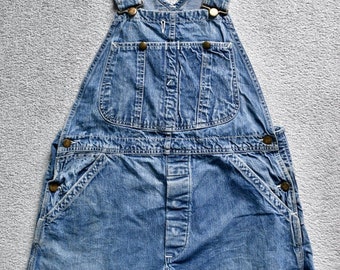 Vtg 50s ANVIL Brand Blue Denim Bibs Work Overalls Dungarees USA
