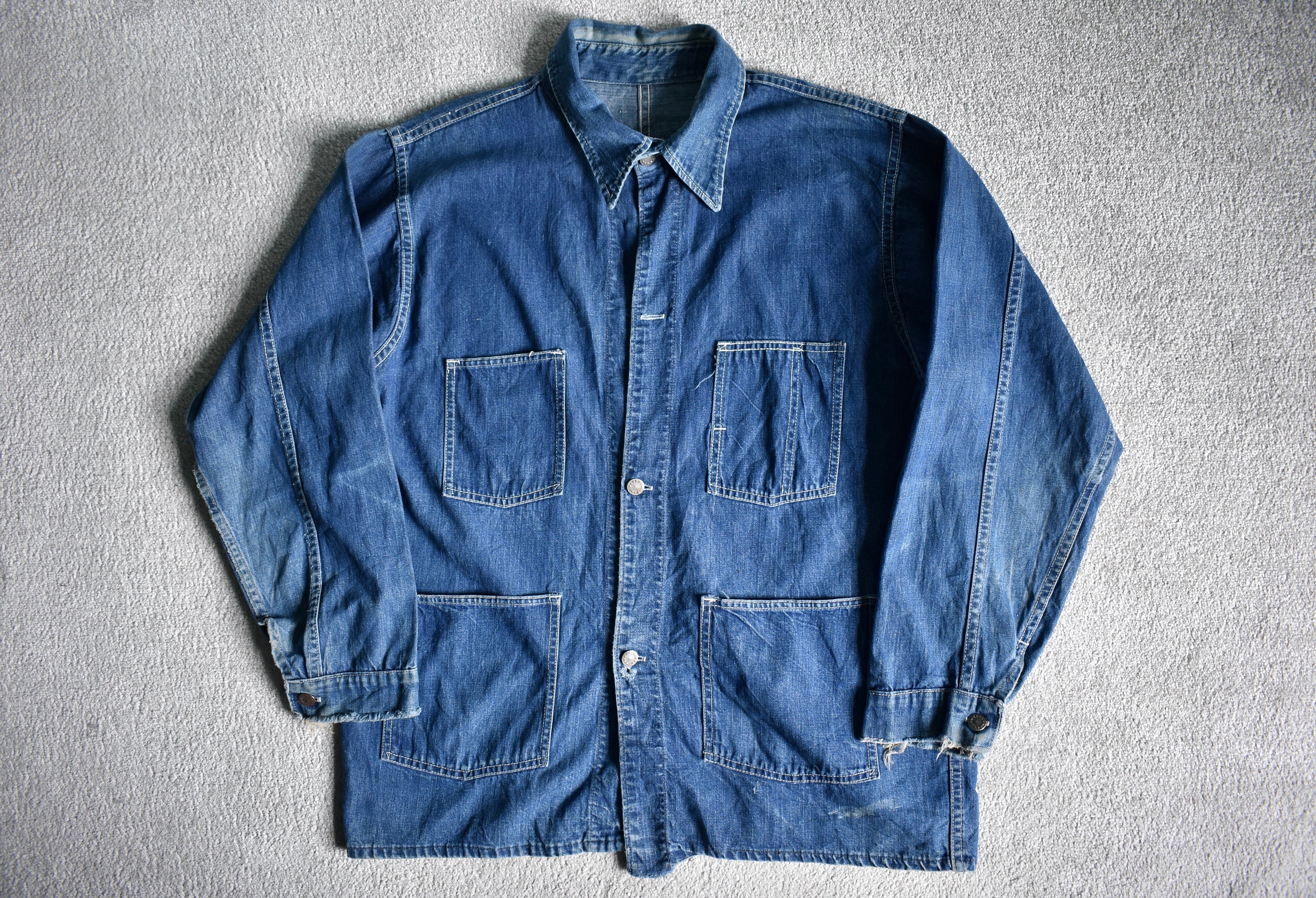 1940s Washington Dee Cee Denim Chore Coat - Men's Medium, Women's Large