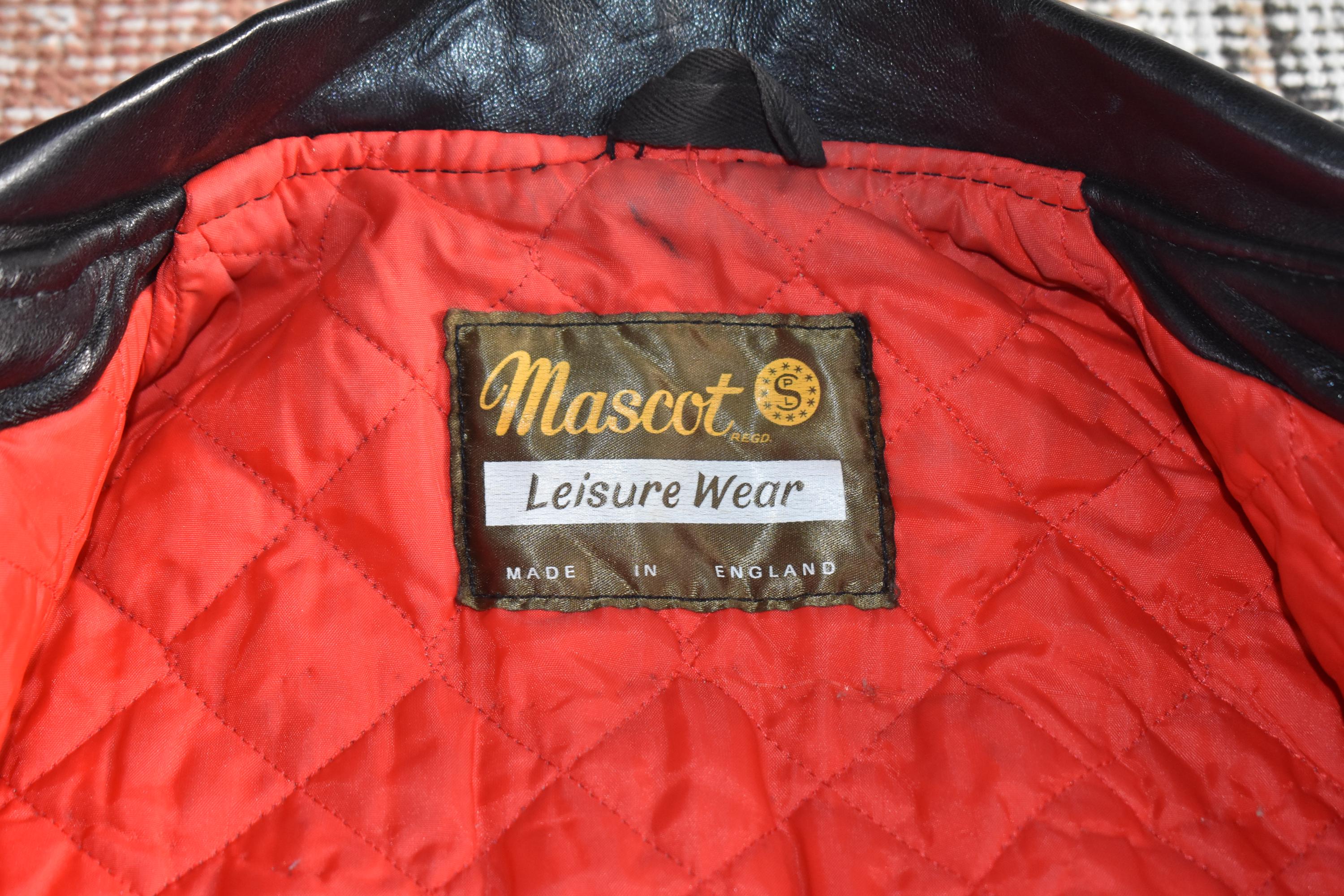 Vtg 70s Mascot Leisure Wear Black Leather Western Fringe