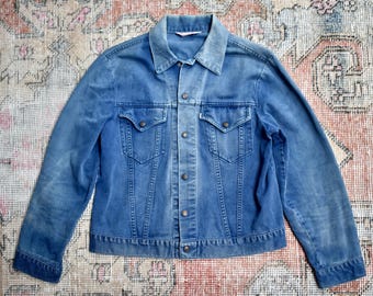 Vtg 80s Levi's 70506-0217 Dark Blue Denim Trucker Jean Jacket Size