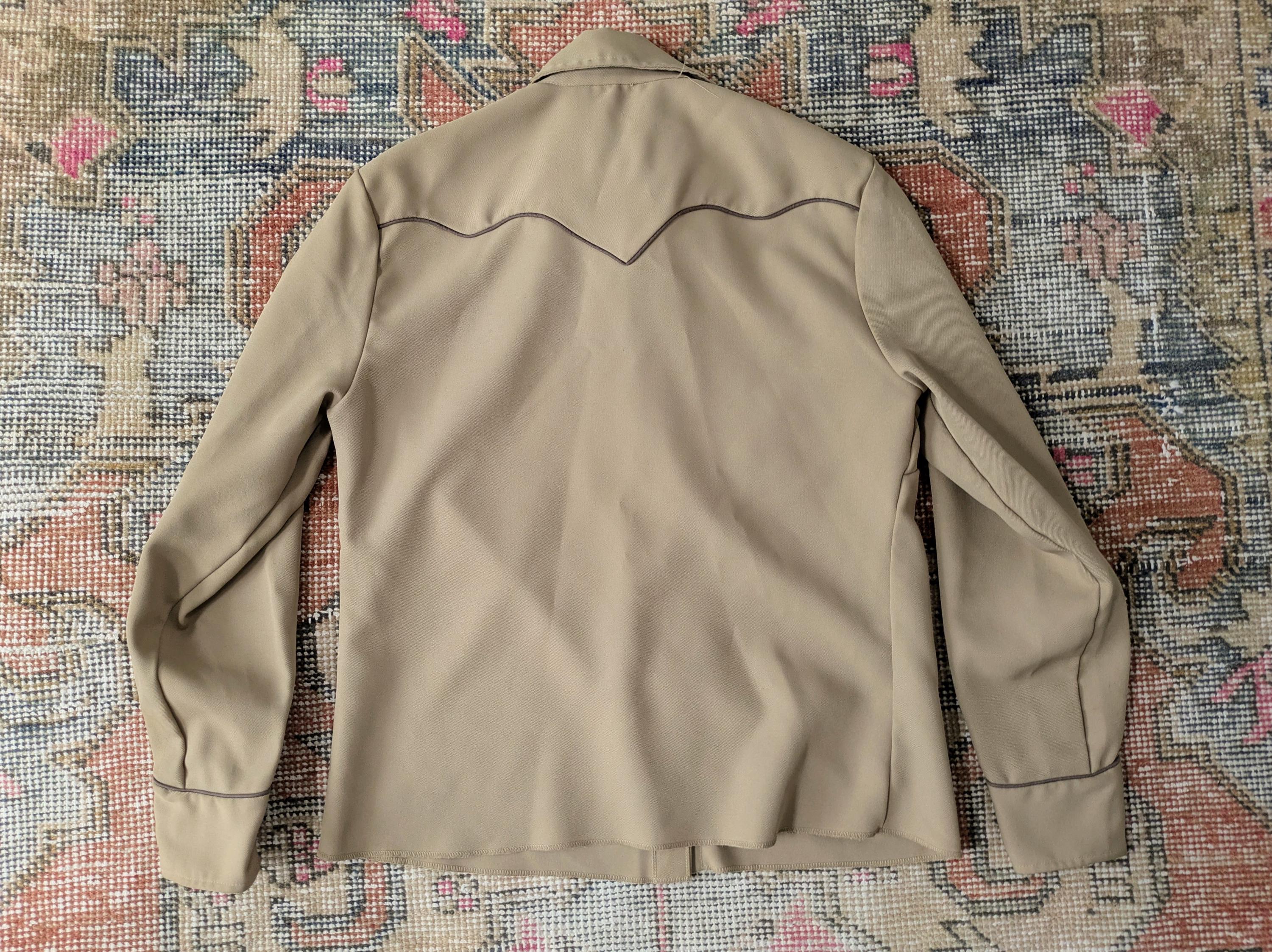 Vtg 70s H Bar C California Ranchwear Laguna Beige Embroidered