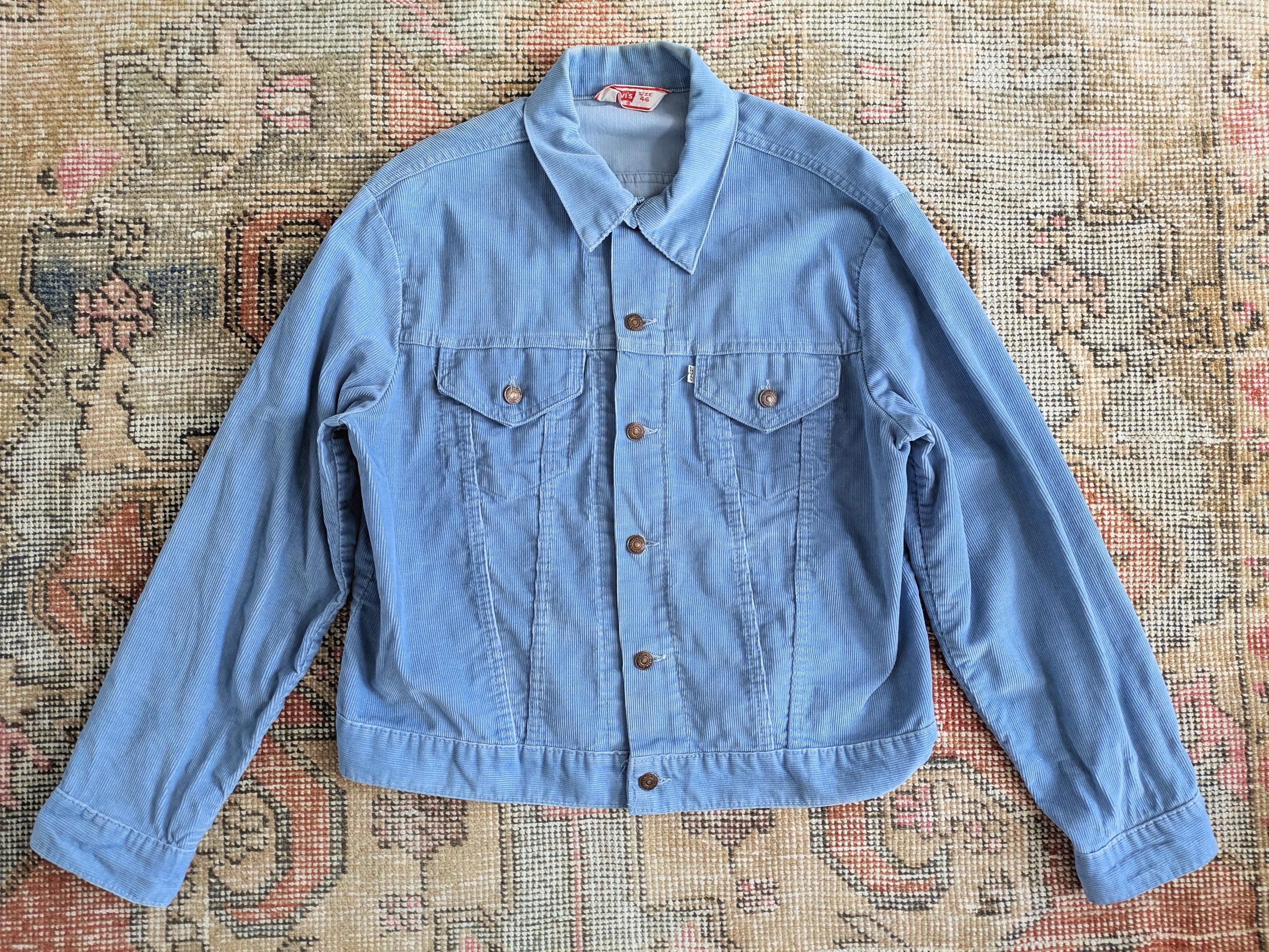 Vtg 70s Levi's White Tab Little E Baby Blue Corduroy Type 3