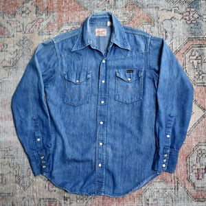 Vintage Wrangler Denim Shirt 1970s - Etsy