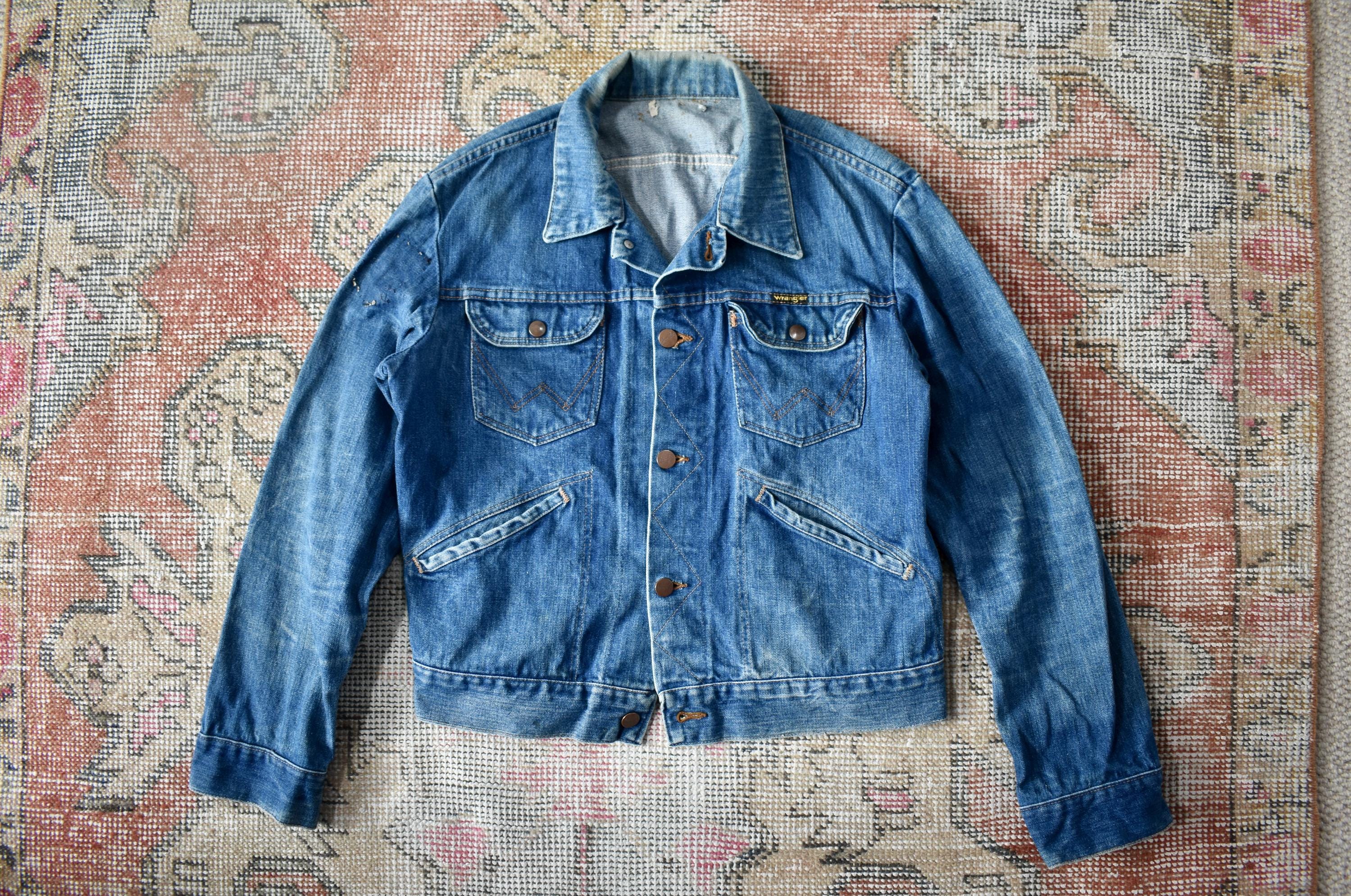 Vtg 70s Wrangler Blue Bell Denim Jean Jacket Trucker 40 - Etsy