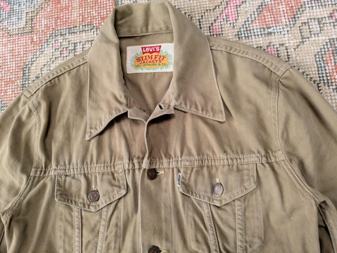 Vtg 70s Levi's Big E White Tab Brown Moleskin Cotton Slim Fit