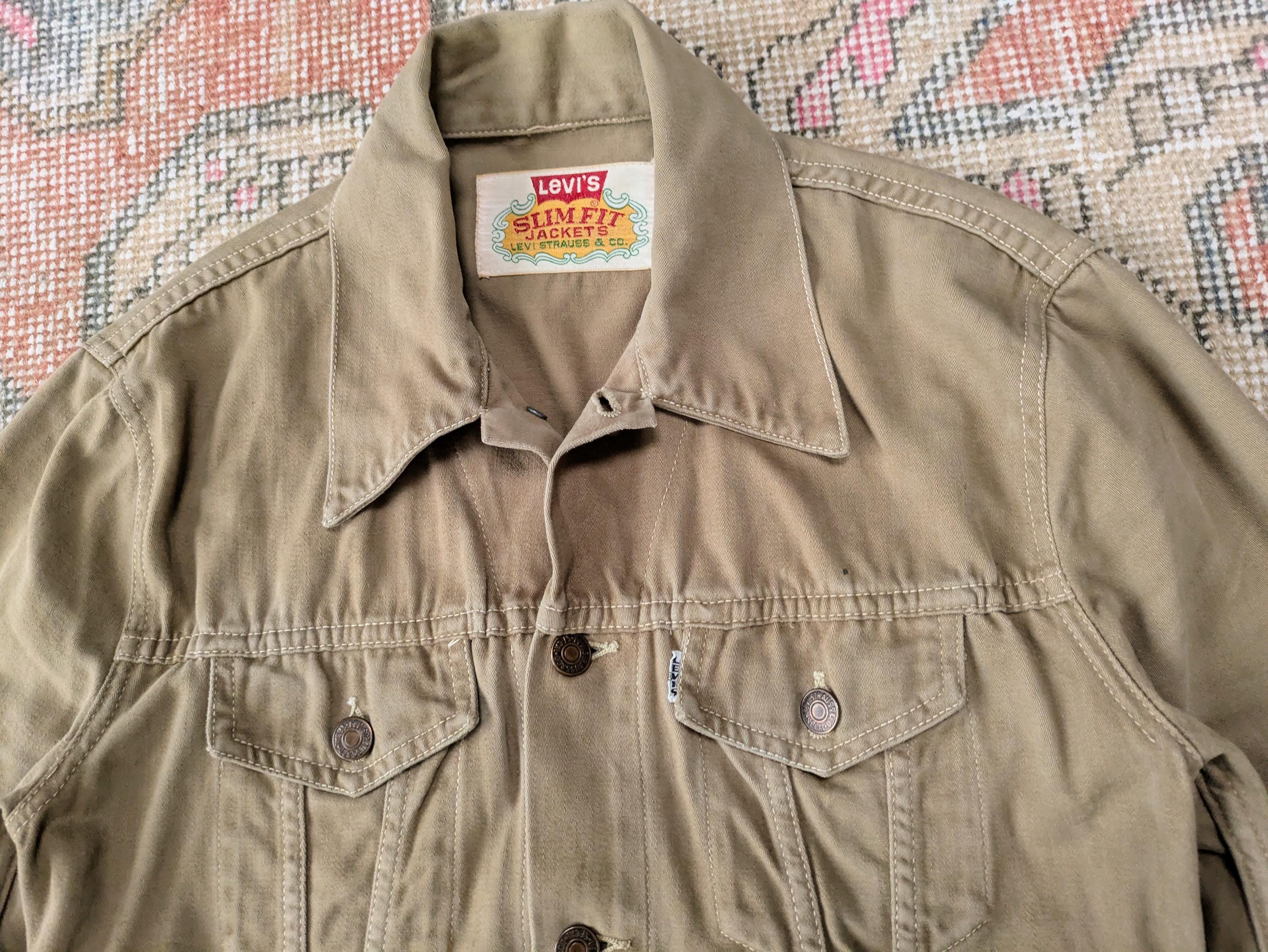 Levi's Slim Fit Jackets ベージュジャケット Levis Small E Jacket - Etsy