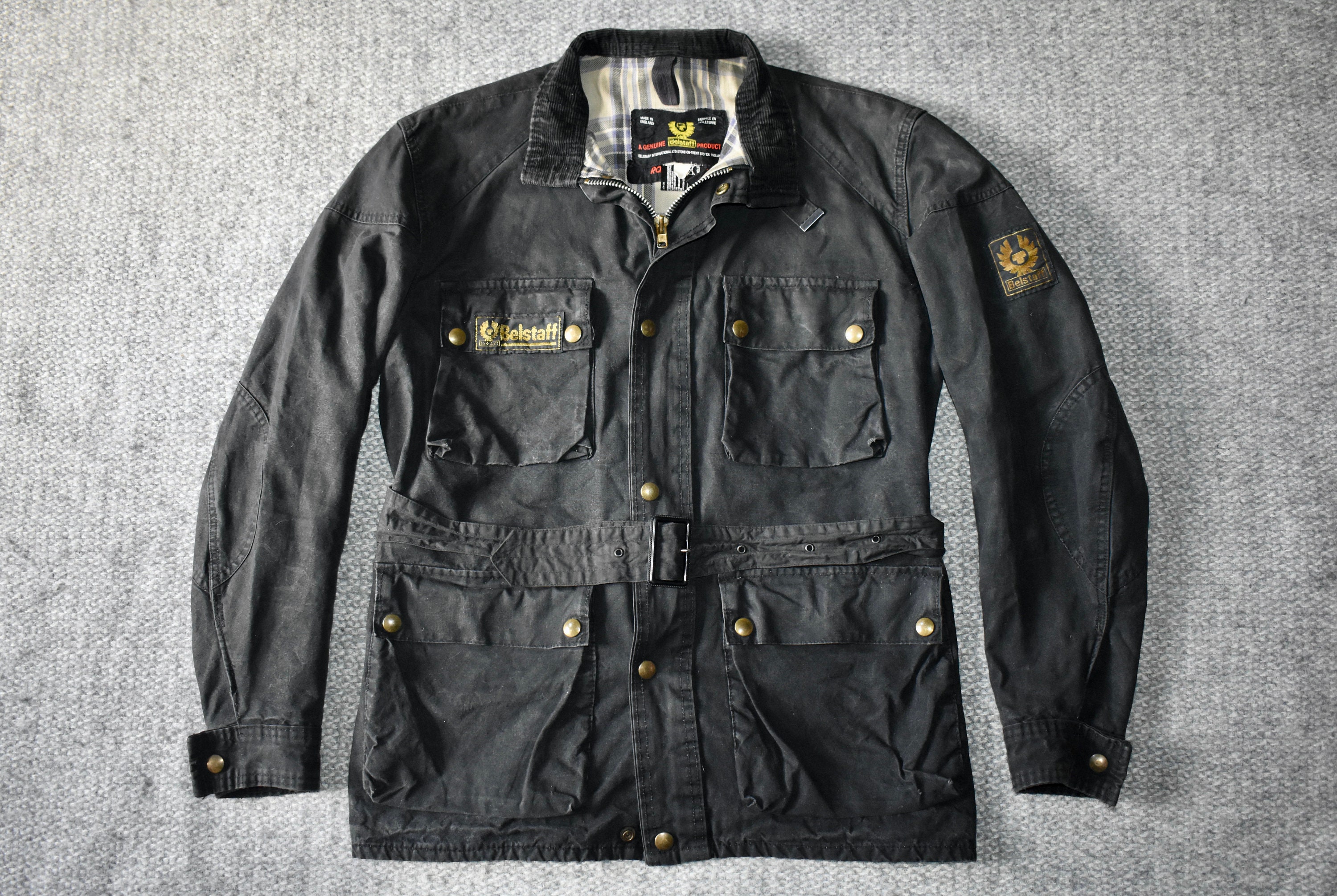 Vtg 70s Belstaff Roadmaster II Black Waxed Cotton Motorcycle Vtg 70s Belstaff Roadmaster II Black Waxed Cotton Motorcycle
