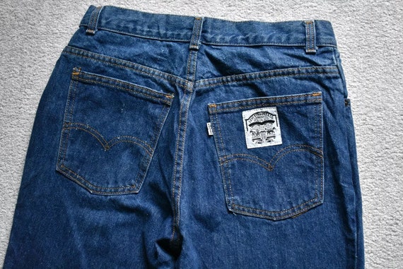お*ぺ様 70s Vintage Levis Prisoner Motif Pa Vtg 70s LEVI'S 26068 White Tab Denim High Waist Mom Jeans