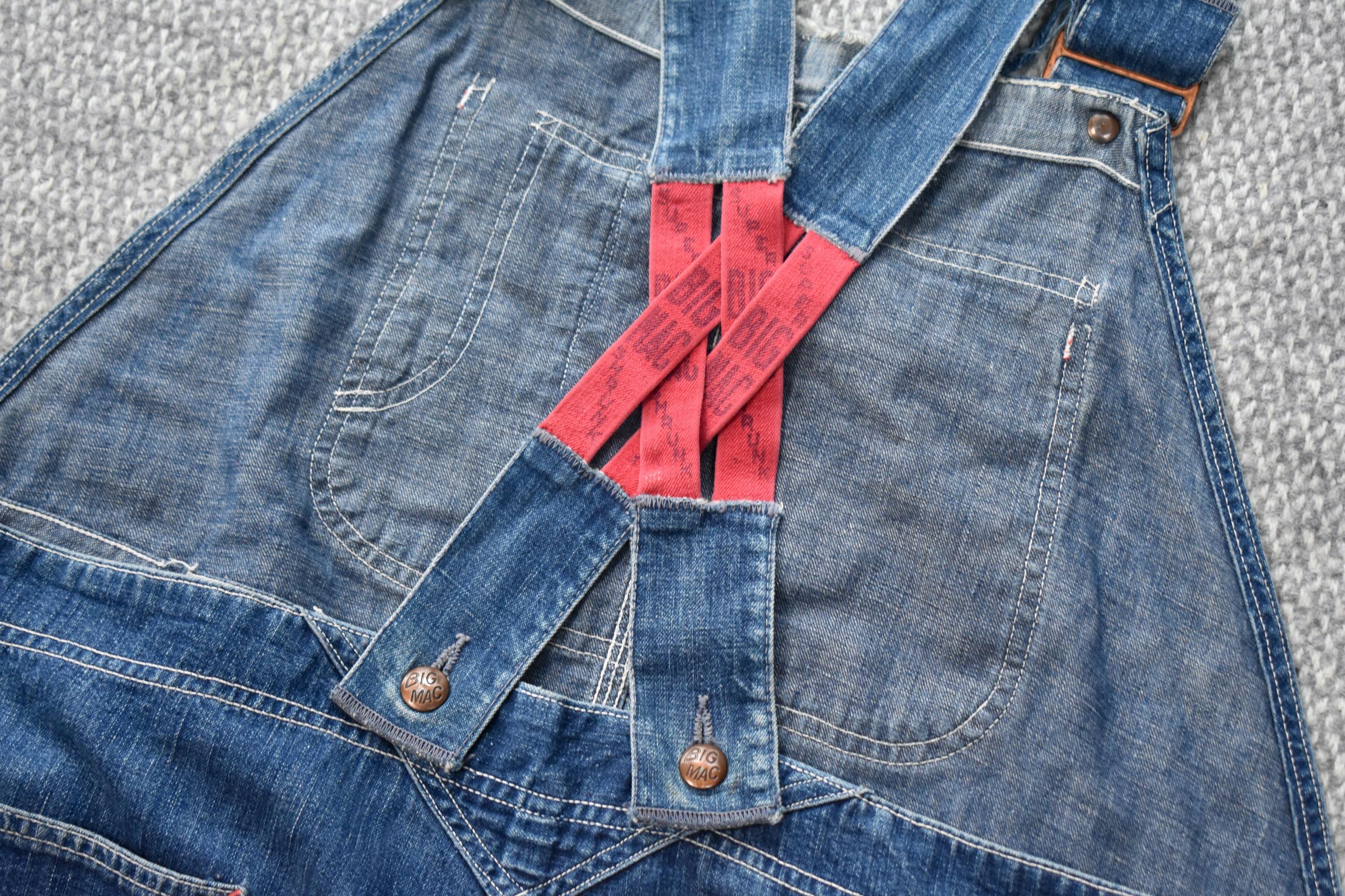 Vtg 50s BIG MAC Penney's Blue Sanforized Denim Suspender