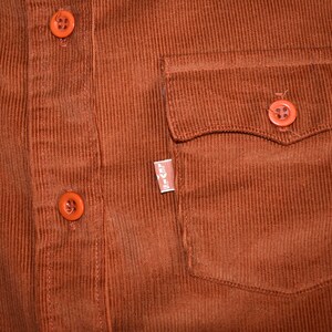 Vtg 60s 70s LEVI'S BIG E Burnt Orange Corduroy Jacket USA Womens Size 13/14 image 6