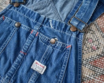 Vtg 50s 60s Big Mac Penneys Square Bak Blue Sanforized Denim