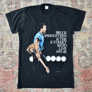 Camiseta vintage de los 80 de Bruce Springsteen y la E Street Band, gira 1975-85, talla XS/S para adultos