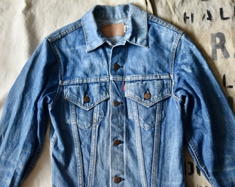 Vtg 60s 70s Levi's 70505 Big E Blue Denim 2 Pocket Type 3