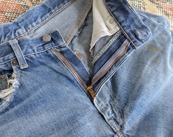 Vtg 60s Levi's 501ZXX? Big E Trashed & Repaired Selvedge Denim V