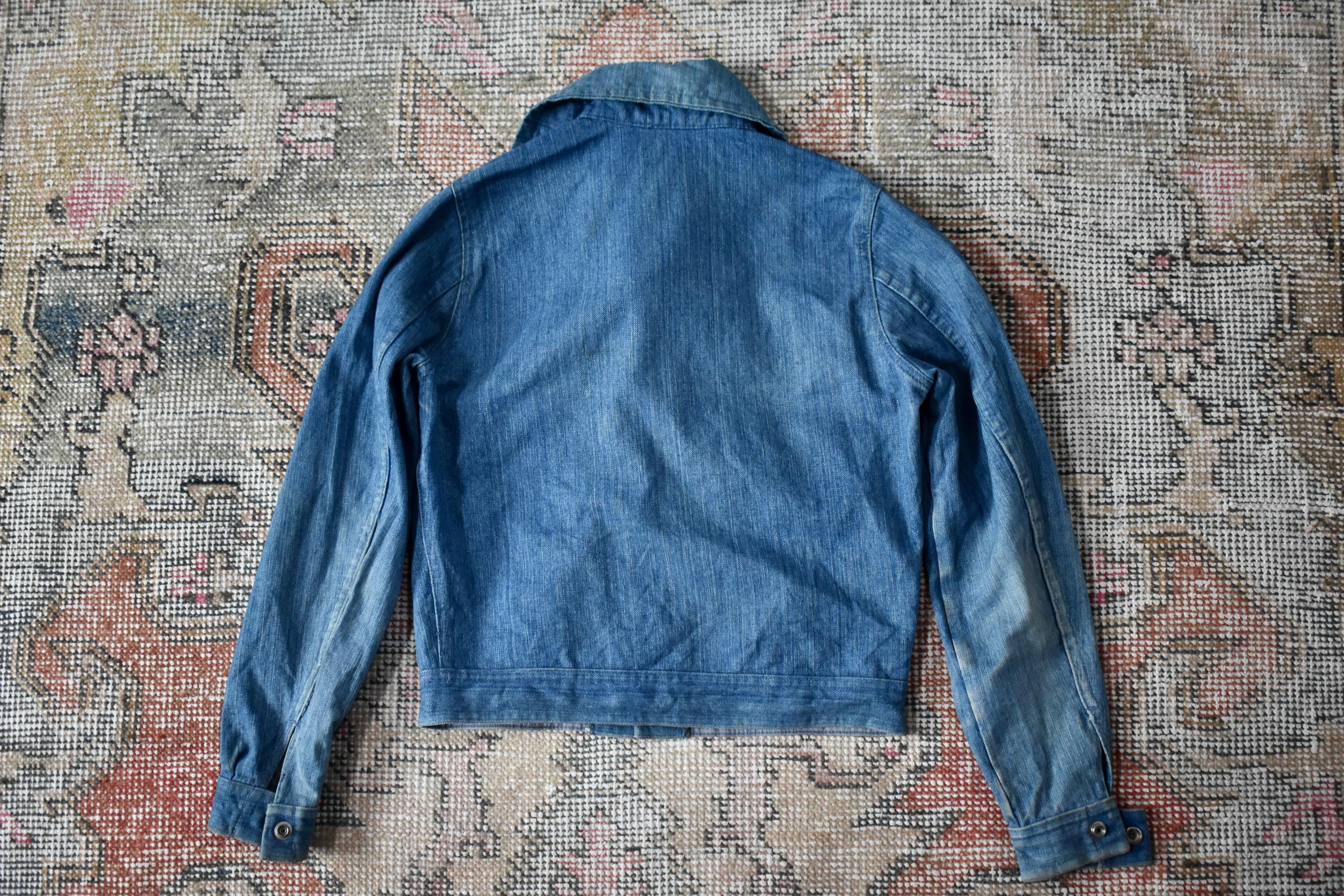 Vtg 60s Lybro Lion Label Blue Denim Cropped Two Pocket Workwear 