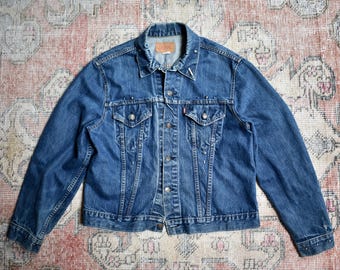 Vtg 70s Wrangler 74126NV No-fault Denim Trucker Jean Jacket USA 42
