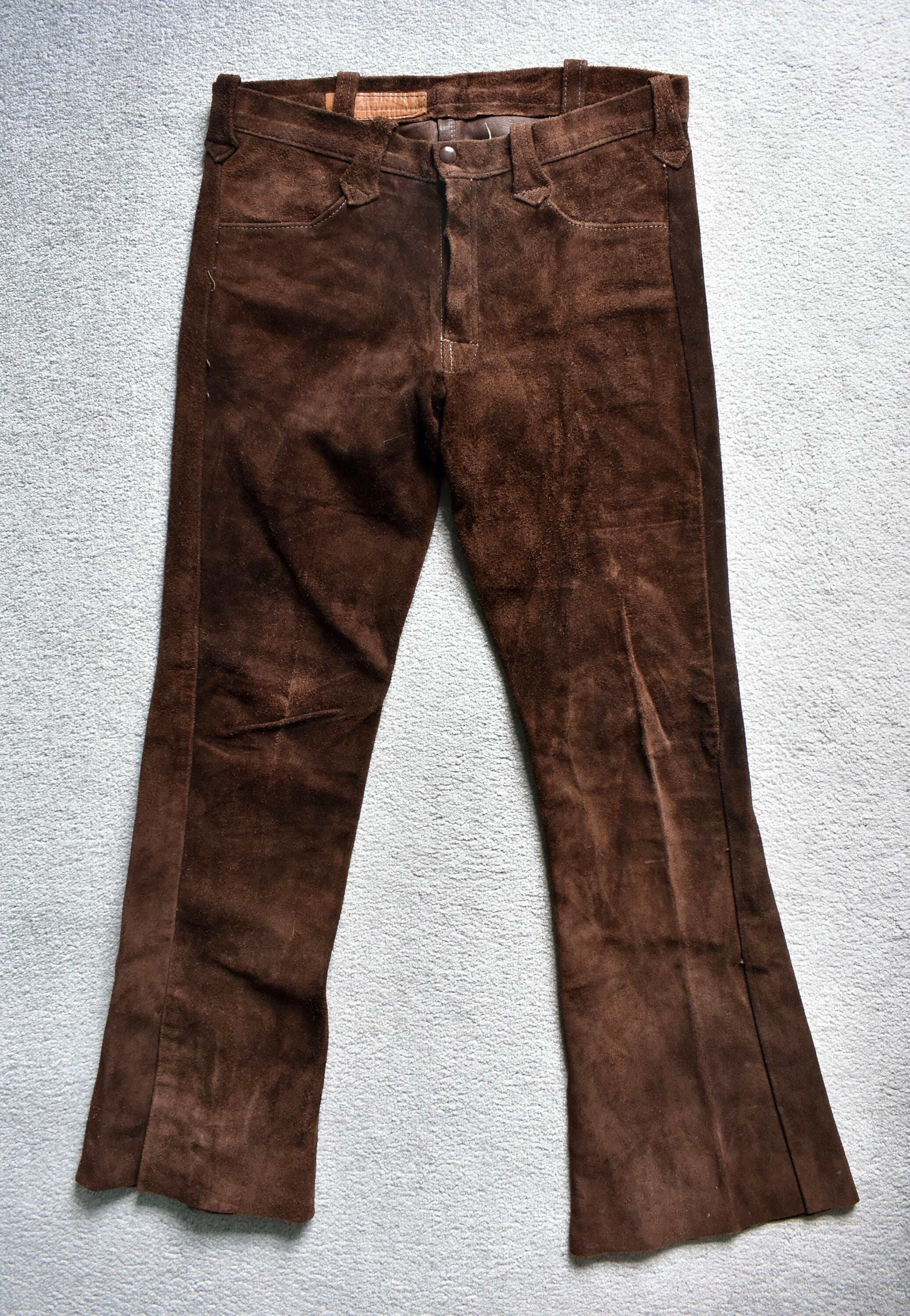 Vtg 60s 70s East West Musical Instruments Brown Suede Leather