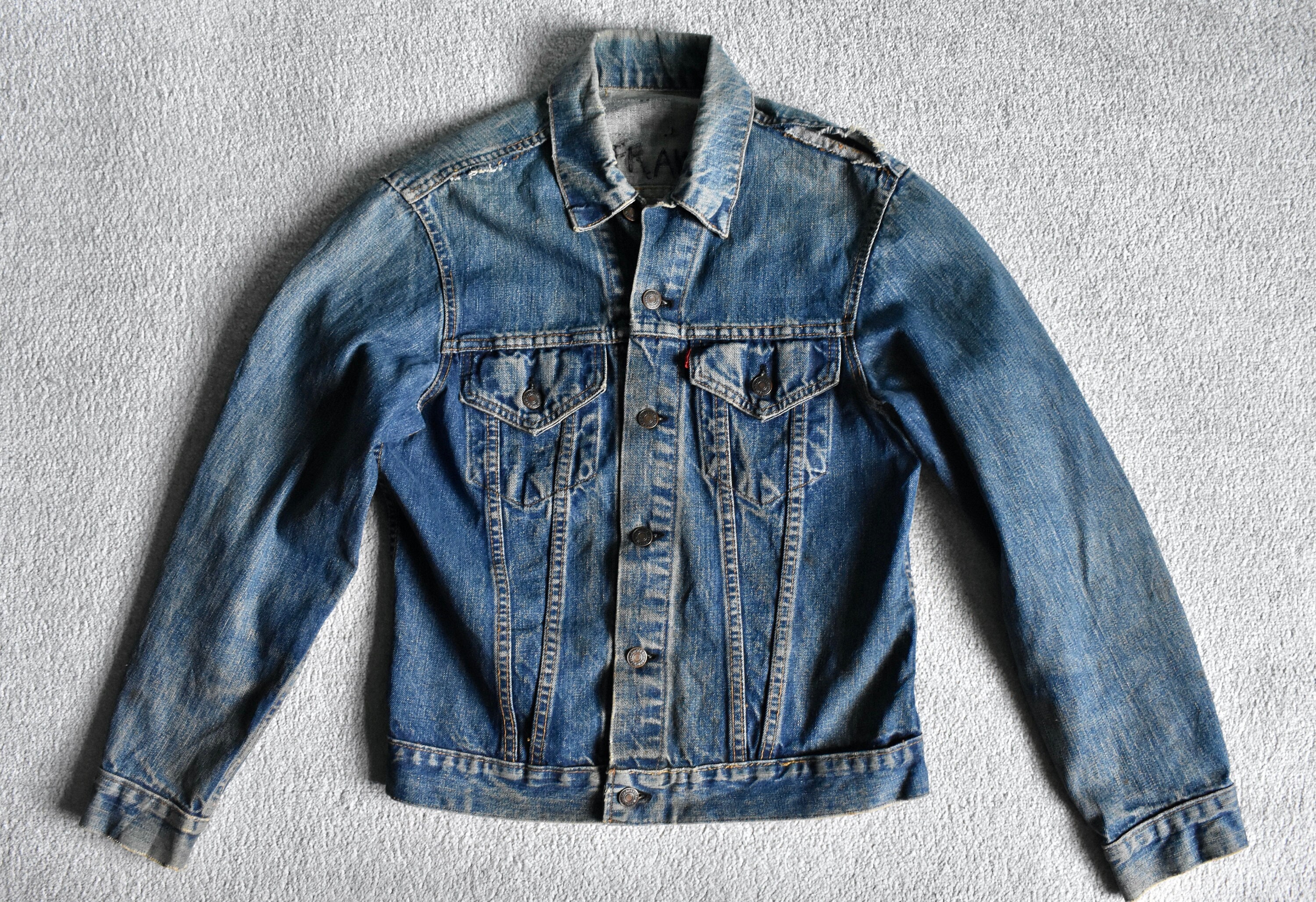 LVC Levis Vintage Big E Trucker Denim Jacket Wildcat Embroidery Western  Small