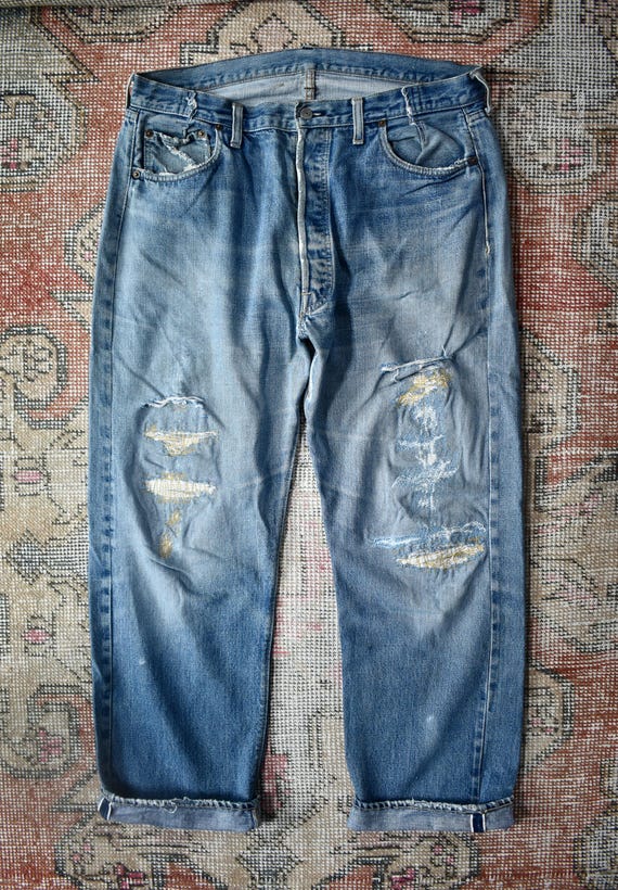 Vtg 70s Levi's 501 Blue Selvedge Denim Redlines Jeans Single