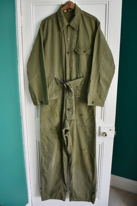 Vtg 40s WW2 US Army 2nd Pattern HBT Herringbone Sh