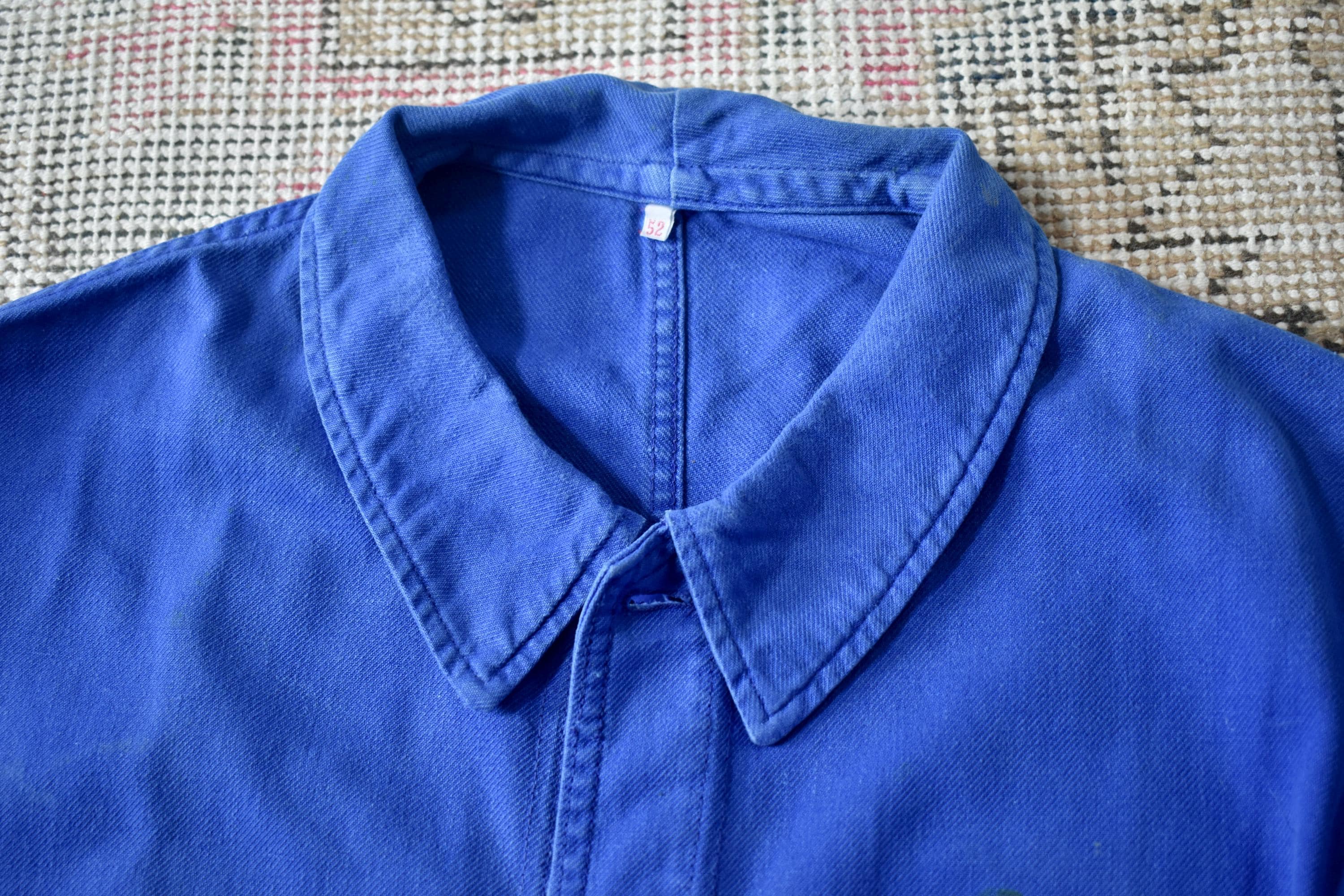 Vtg 60s 70s Adolphe Lafont Blue Cotton French Chore Jacket