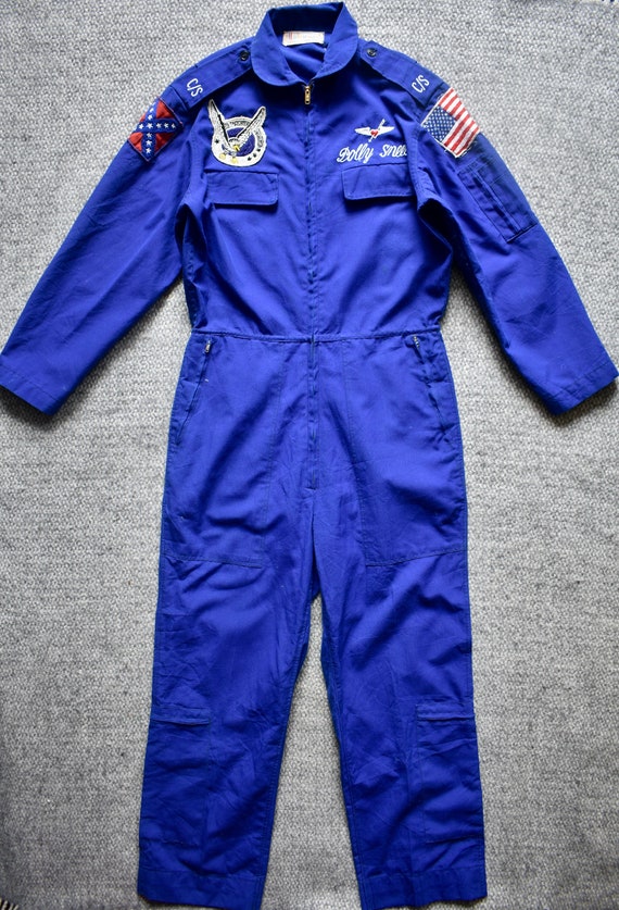 Vtg 60s 70s US Military Blue Cotton Patched Thai Souvenir USAF