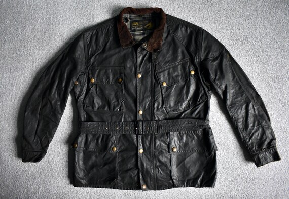 Vtg 60s BELSTAFF Trialmaster Pro 'SAMMY MILLER' Black Waxed Cotton