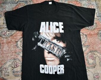 Vtg 80s Alice Cooper Trashes Europe 1989 Single Stitch Rock Tour