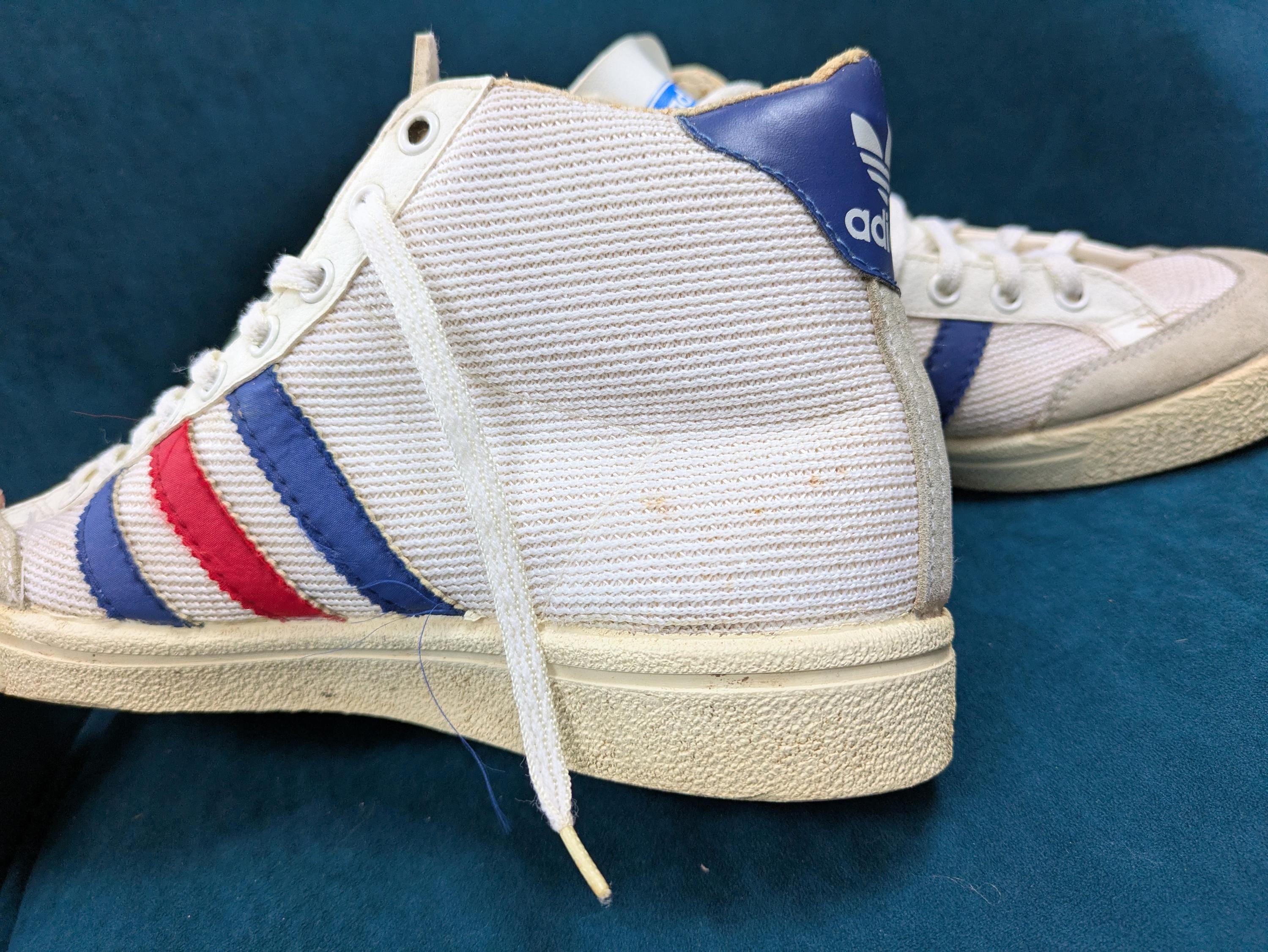 Vtg 70s 80s Adidas Americana High Top Classic 3 Stripe