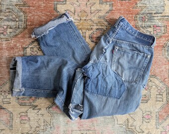 オリジナル 60s 501zxx bige ヴィンテージ 501 501xx Vtg 60s Levi's 501ZXX? Big E Trashed & Repaired Selvedge Denim V