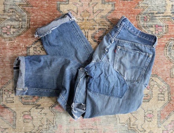 Vtg 60s Levi's 501ZXX? Big E Trashed & Repaired Selvedge Denim V