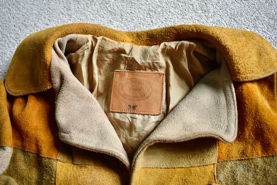 Vtg 60s 70s Pronap Handmade Patchwork Suede Leath… - image 2