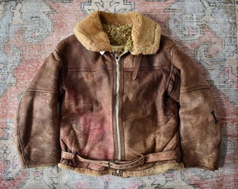 Rare 1940s WW2 Era RAF Irvin Flying Jacket • WWII Royal Air Force