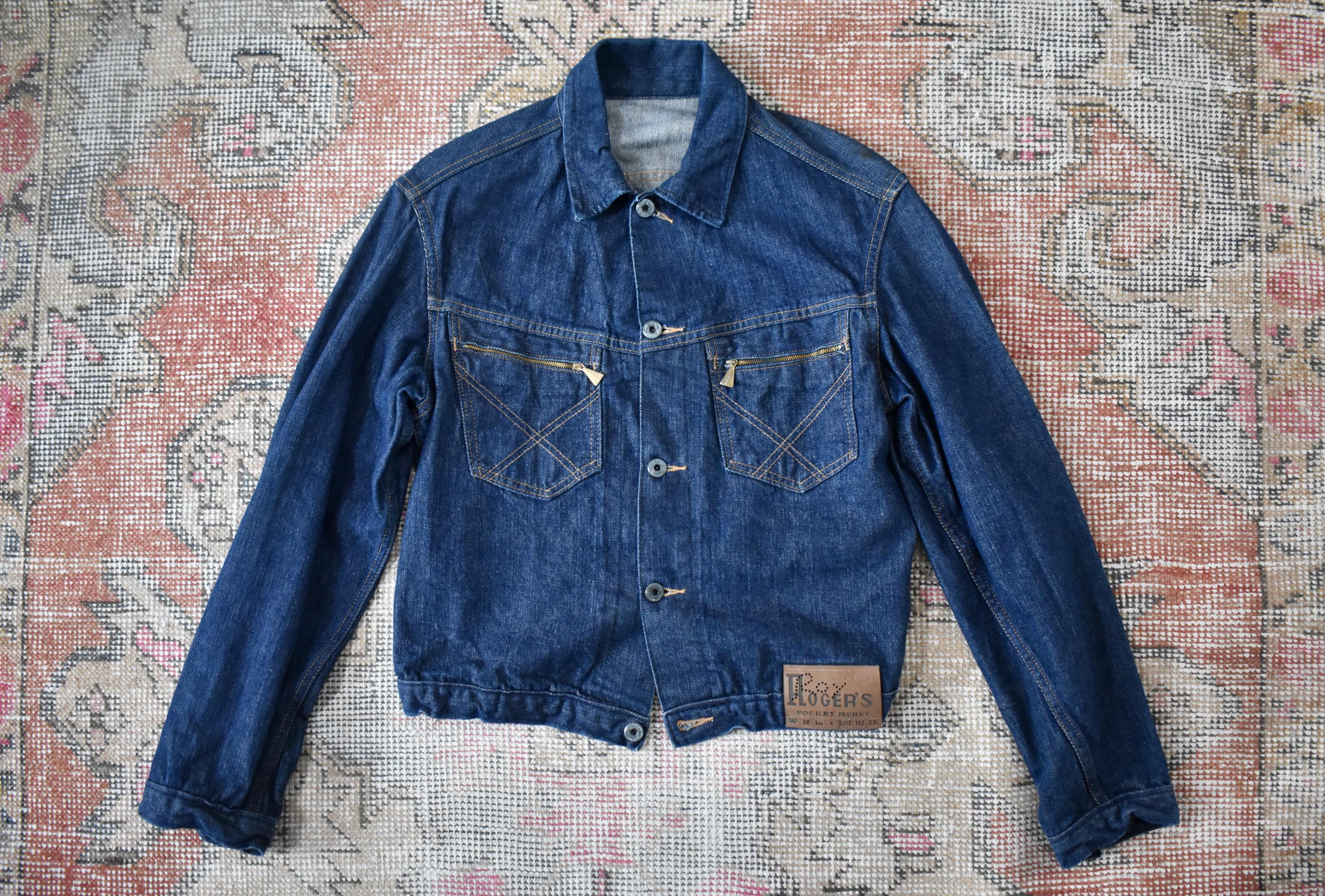 Vtg 70s Roy Rogers 'pocket Money' Dark Blue Selvedge Denim Jacket