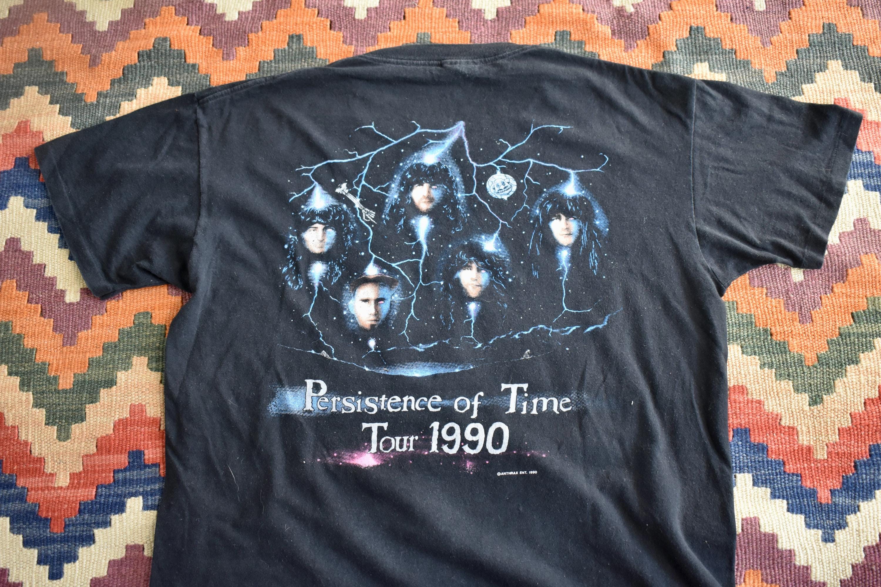 ANTHRAX BROCKUM パーシステンス・オブ・タイム Tシャツ 1990 Rare 1990 Anthrax Persistence Of Time Shirt - TokoPyramid