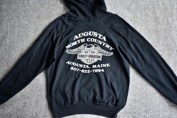 Vtg 80s Harley Davidson 3D Emblem 1989 Augusta Maine Graphic Vtg 80s Harley Davidson 3D Emblem 1989 Augusta Maine Graphic