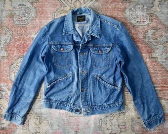 Vtg 70s Maverick Automaticks Sanfor-set Denim Blanket Lined