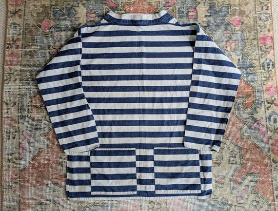 1970s〜1980s VINTAGE FISHERMAN SMOCK Vintage 70-80s French Blue Cotton Deadstock Fisherman Smock