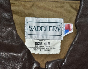 Vtg 90s Saddlery Cooper Sportswear USAF Air Force Goatskin