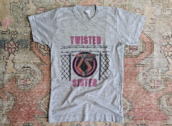 Vtg 80s Twister Sister Classic Rock Band Tour T-Shirt Tee Womens S
