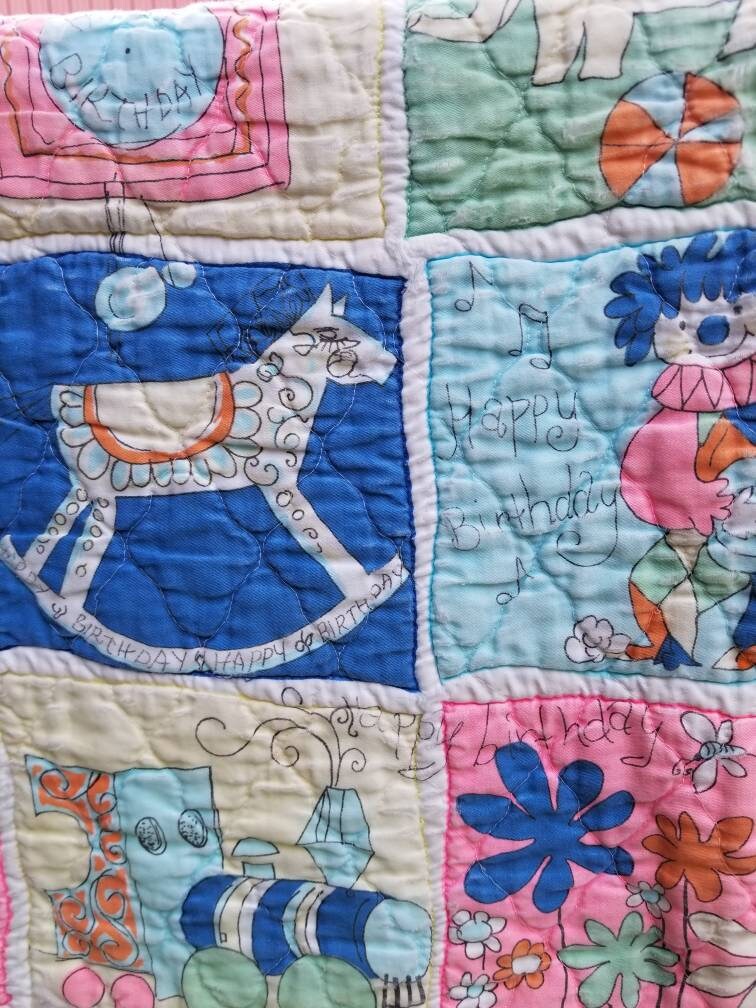 Vintage baby quilt Vintage crib quilt vintage baby blanket Etsy