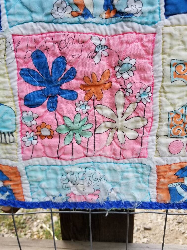 Vintage baby quilt Vintage crib quilt vintage baby blanket Etsy