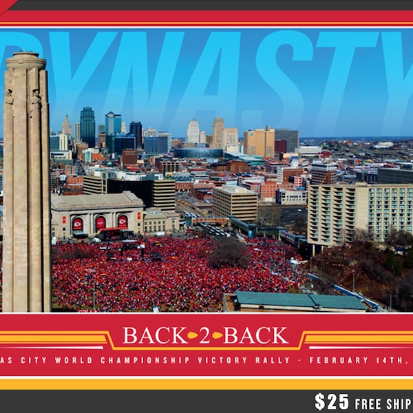 2024 Kansas City Chiefs "Sea of Red" Super Bowl LVIII 58 Dynasty Championship Rally Print - 24 x 18