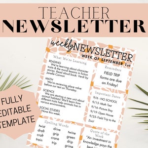 Daisy Teacher Newsletter Template - Editable Weekly Newsletter for Teachers