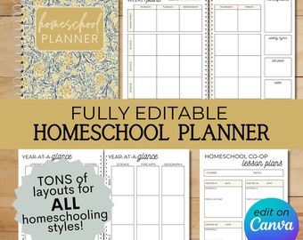 FULLY EDITABLE Ultimate Homeschool Planner - Charlotte Mason + Loop Scheduling + Multiple Children + Family Unit Study Planning