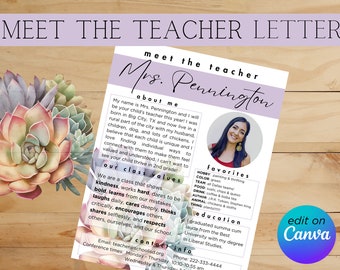 Meet the Teacher Template - Cactus - Etsy
