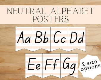 Neutral Alphabet Posters - Bunting Style ABC Cards for the Classroom