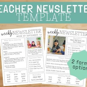 Printer Friendly Teacher Newsletter Templates - Simple & FULLY Editable Canva Templates